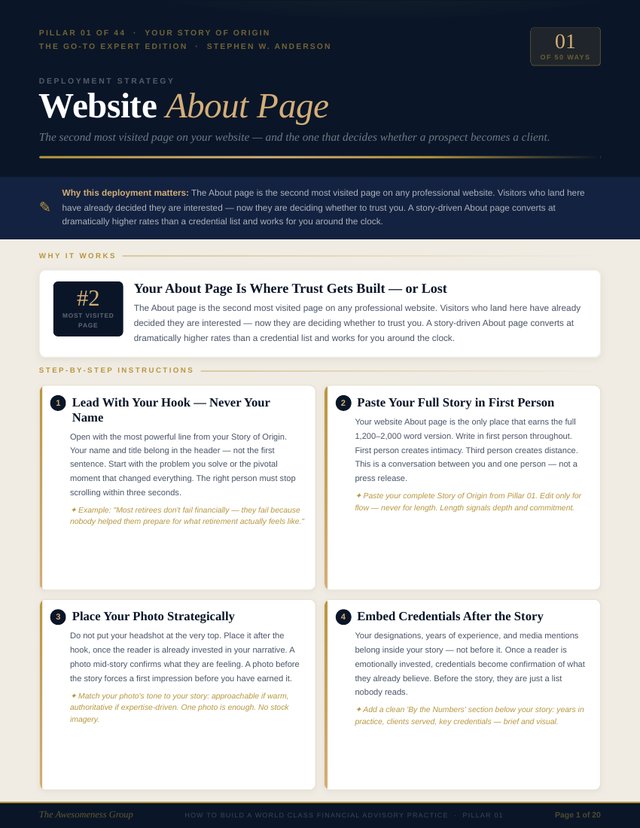 Marketing plan sample page